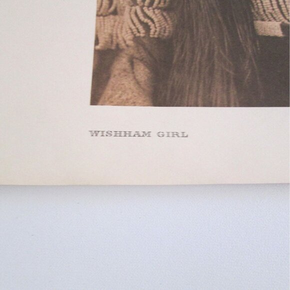 Vintage Book Print Art Wishham Girl Edward Curtis 14 x 18 Native American 1972 - Picture 2 of 4